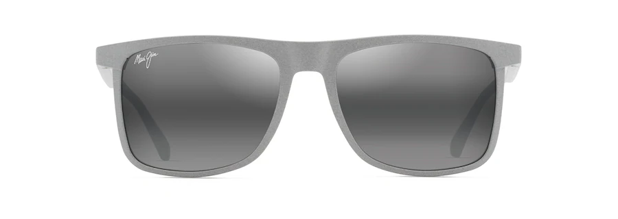 Auto Draft gray-framed rectangular sunglasses with dark-tinted lenses, viewed from the front.