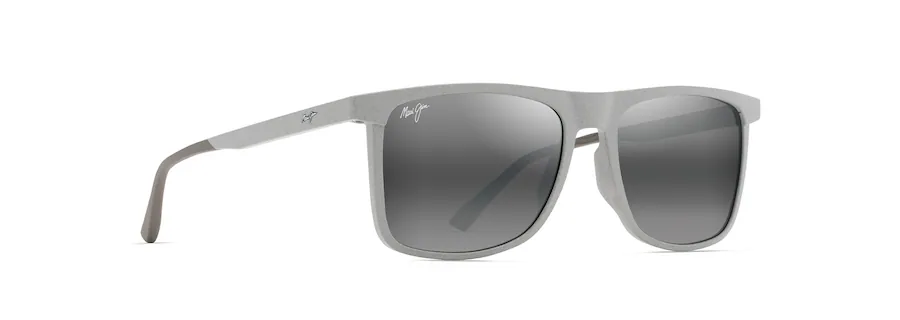 A pair of sleek gray sunglasses with dark lenses and a rectangular frame design, perfect for those sunny days when you need to shield your eyes.