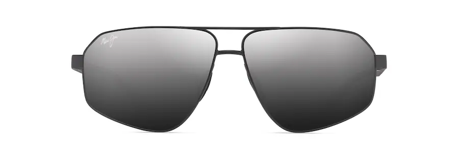 A pair of aviator-style sunglasses with black frames and reflective lenses, viewed from the front against a white background, gives off an effortlessly cool vibe akin to an auto draft of stylish appeal.