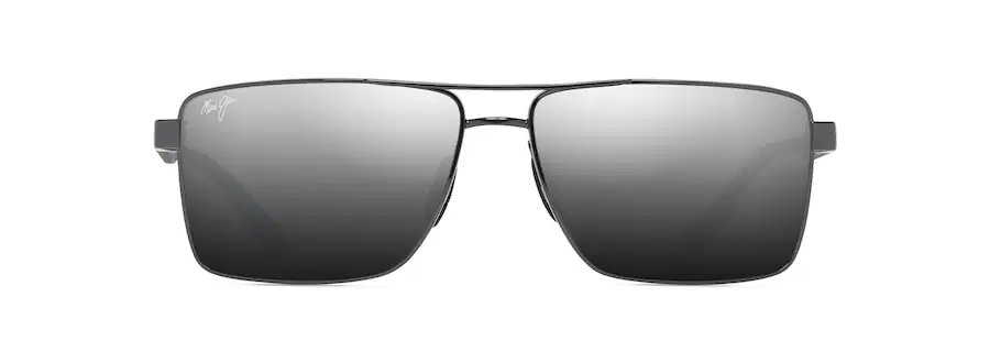 A pair of rectangular, mirrored sunglasses with a sleek metal frame that feels as effortlessly cool as an auto draft.