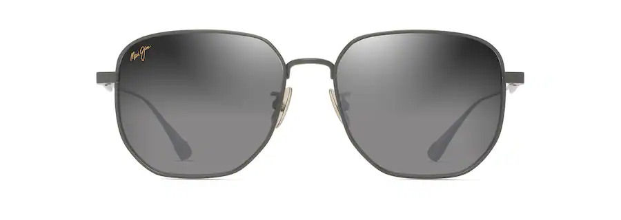 A pair of square-framed LEWALANI sunglasses with dark lenses and thin metal arms, designed with an ASIAN FIT, viewed from the front.