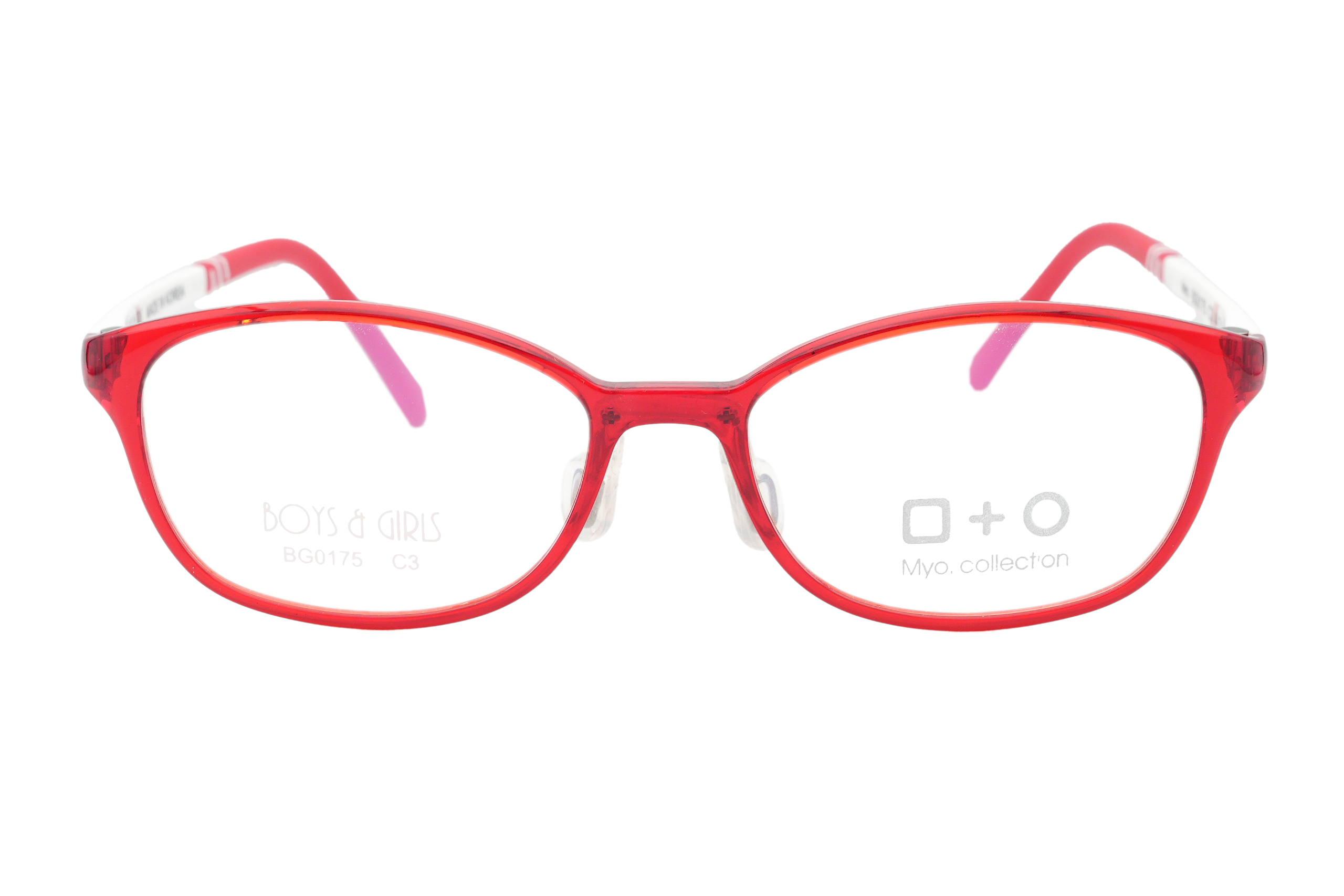 boys and girls eyewear red transparent frame